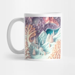 Papercut 3D illustration of magical fairy place Mug